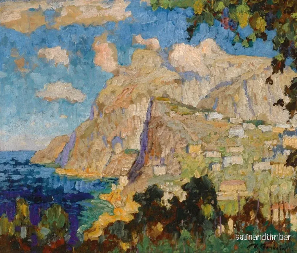 Reproduktion av målningen Vue de Monte Solaro, Capri - Konstantin Ivanovich Gorbatov - Bild 2