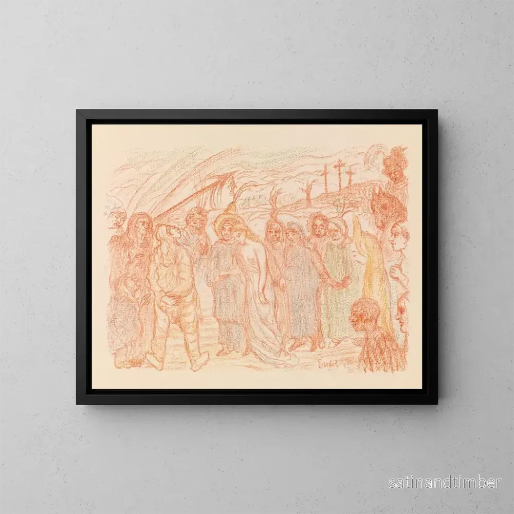 Reproduktion av målningen Le Retour de la cavalerie - James Ensor