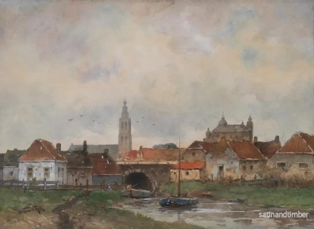 Reproduktion av målningen av den övre slussen i Steenbergen - Willem Cornelis Rip - Bild 2