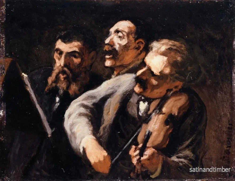 Reproduktion av målningen Trio d'amateurs - Honoré Daumier - Bild 2