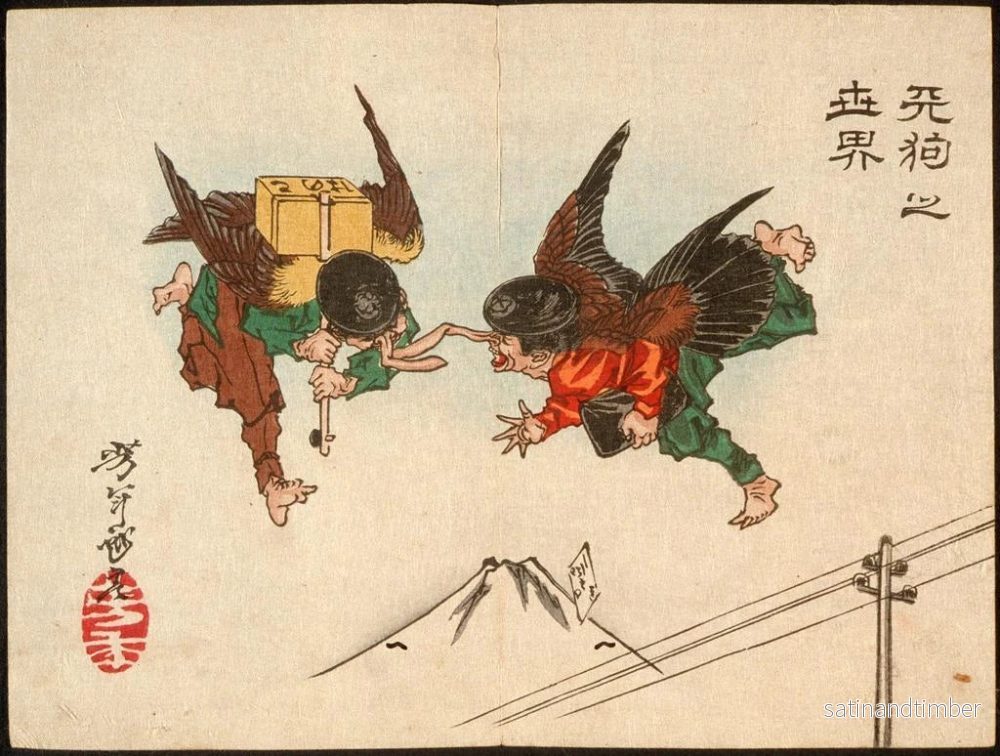 Reproduktion av målningen Messagers Tengu som krockar i full fart - Tsukioka Yoshitoshi - Bild 2