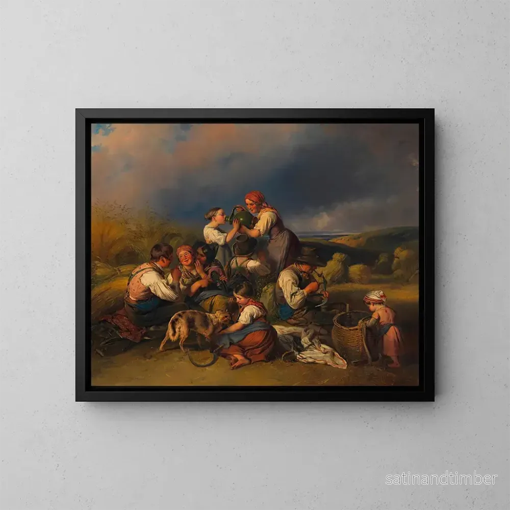 Reproduktion av målningen La moisson des faucheurs - Johann Matthias Ranftl