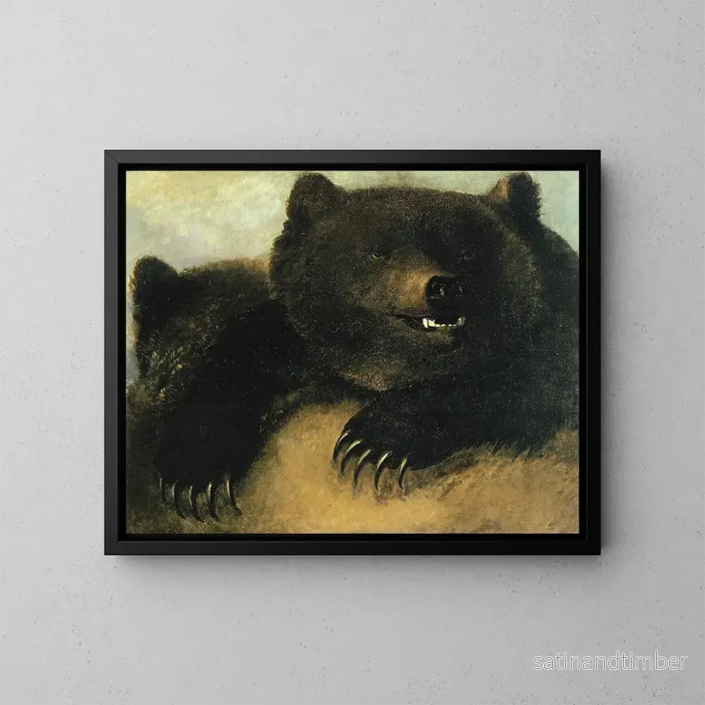 Reproduktion av målningen av vapen och fysiognomi av grizzlybjörnen - George Catlin