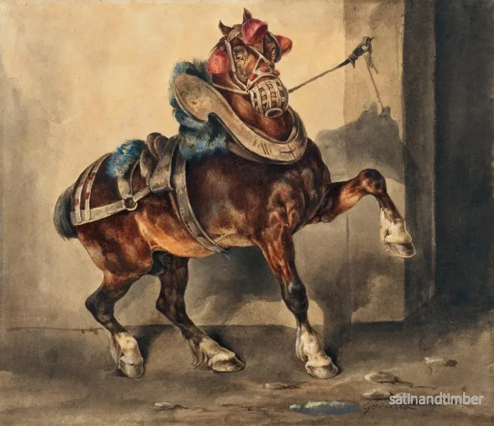 Reproduktion av målningen Le cheval du plâtrier - Théodore Géricault - Bild 2