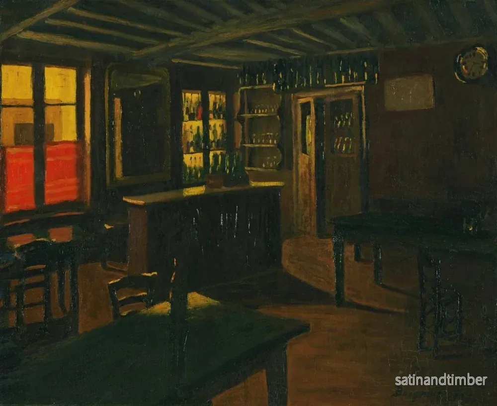 Reproduktion av målningen av barrummet vid Croix-Verte i Moret - Marius Borgeaud - Bild 2
