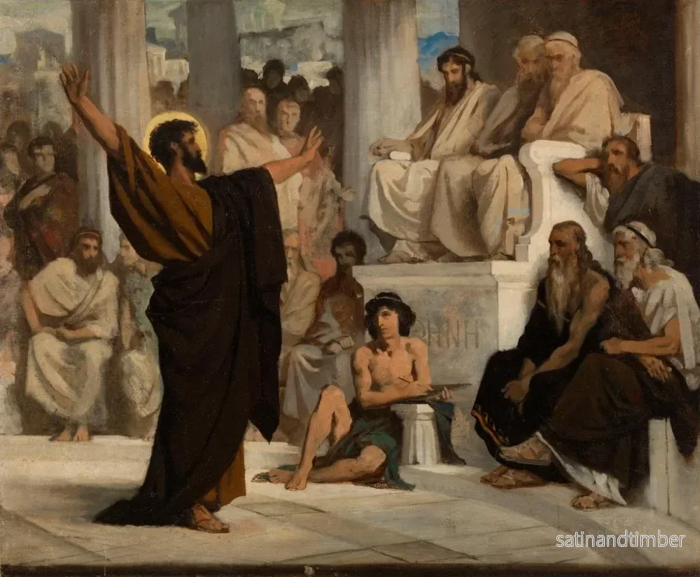 Reproduktion av målningen Saint Paul l'Aropagite - Édouard Bernard Debat-Ponsan - Bild 2