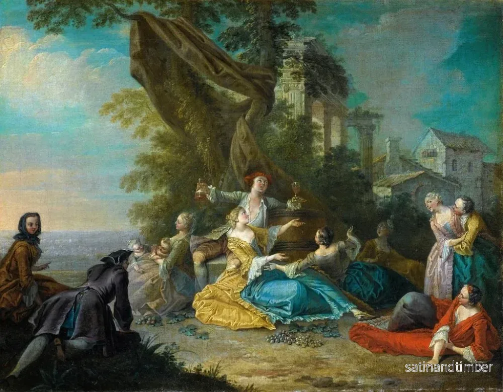 Reproduktion av målningen Scène galante - Jacques Sébastien Leclerc - Bild 2