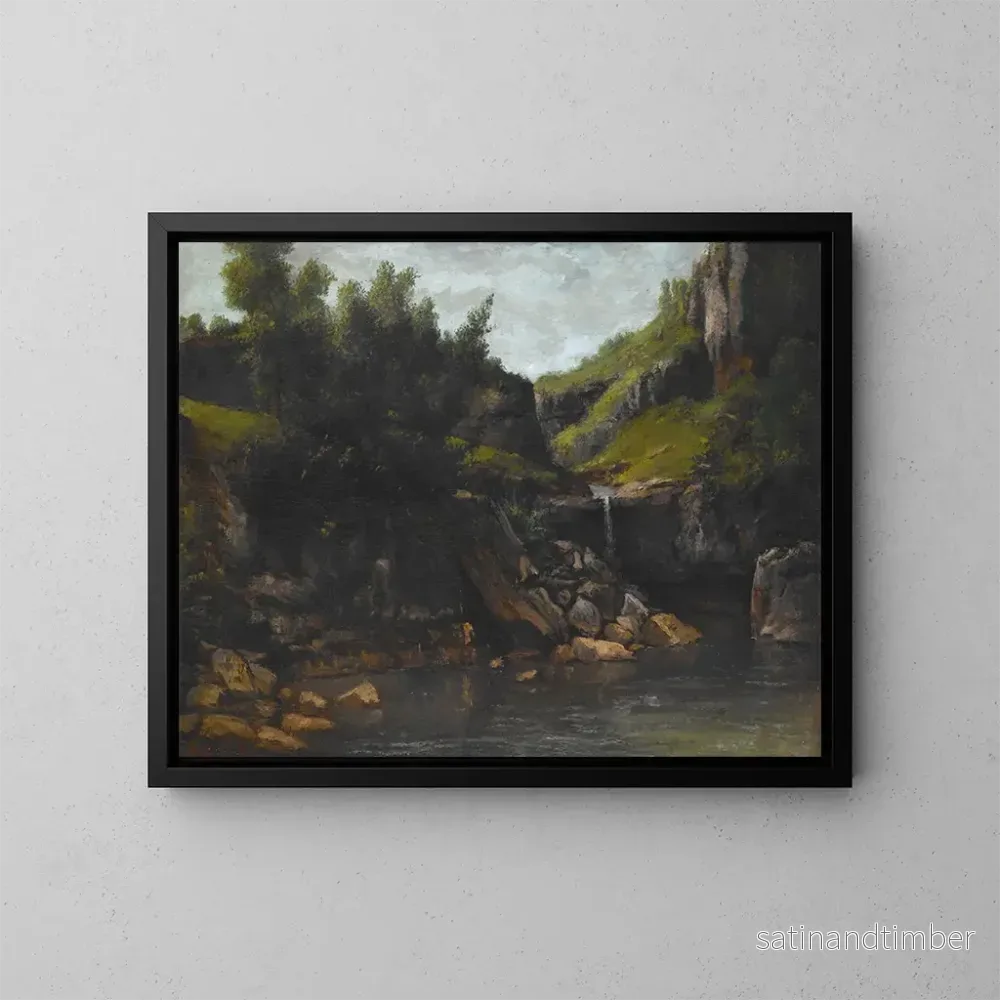 Reproduktion av målningen Cascade i ett bergigt landskap - Gustave Doré