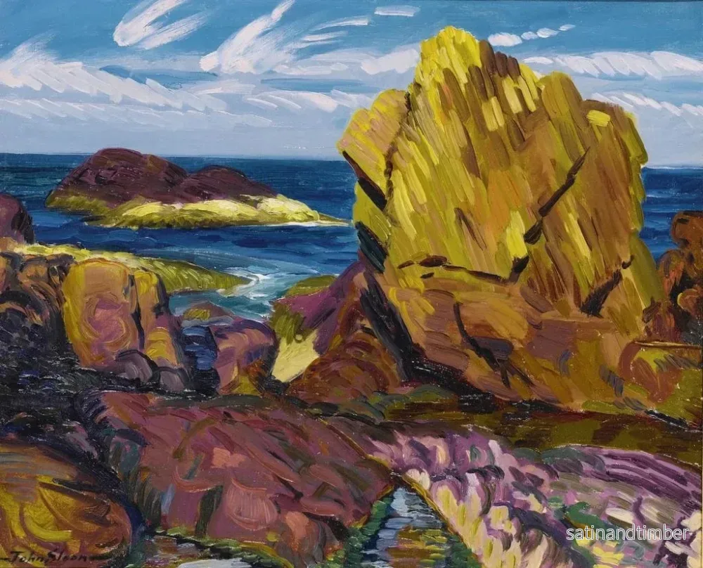 Reproduktion av målningen Roche jaune à Gloucester - John Sloan - Bild 2