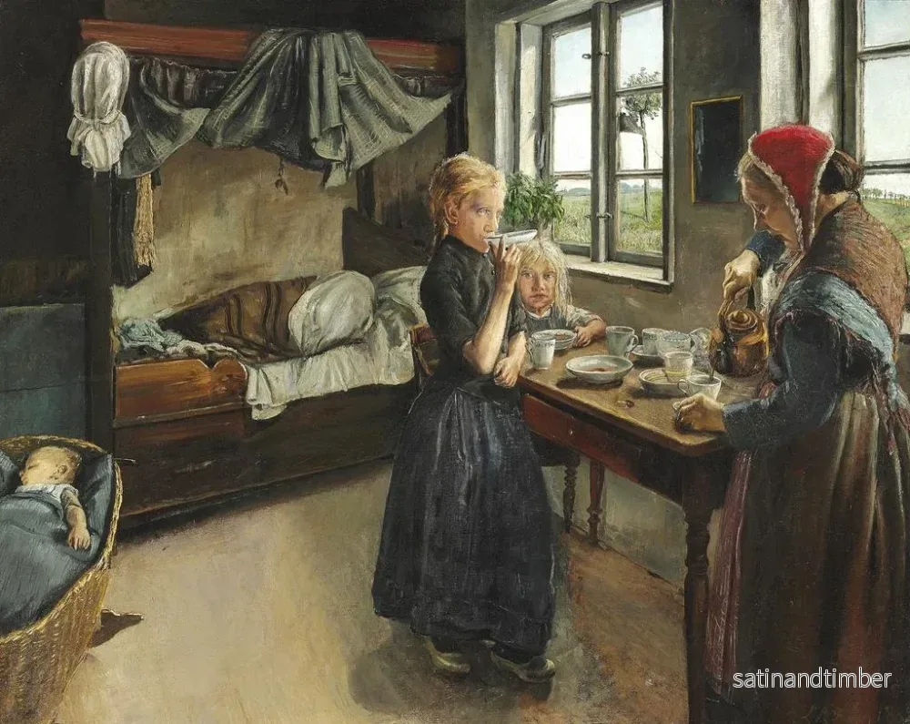 Reproduktion av målningen av inomhusmiljön i Ring by - Laurits Andersen Ring - Bild 2