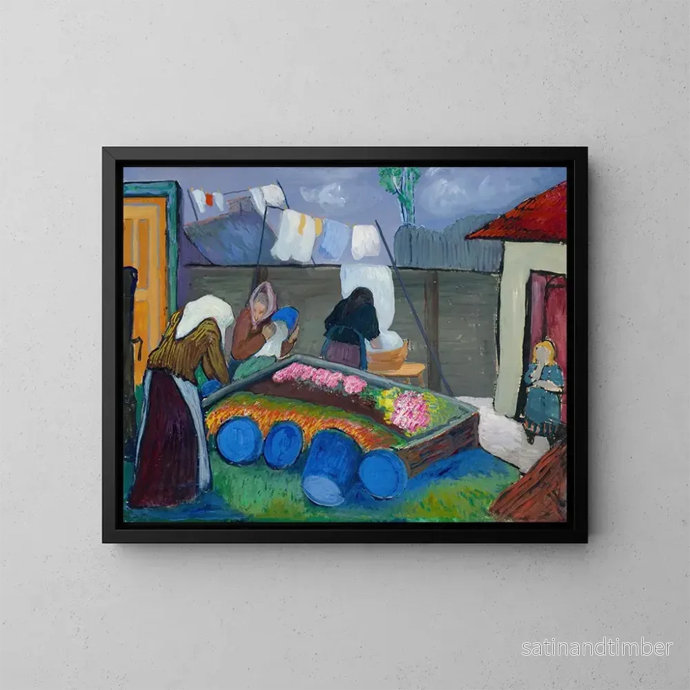 Reproduktion av målningen Les blanchisseuses - Marianne von Werefkin