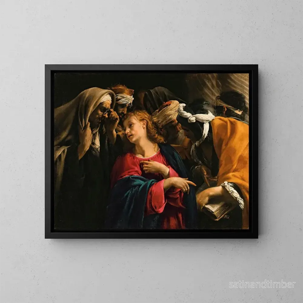 Reproduktion av målningen Le Christ parmi les docteurs - Orazio Borgianni