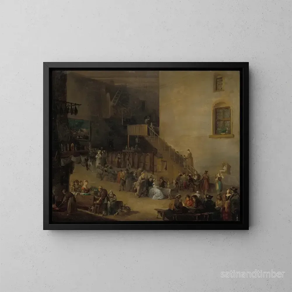 Reproduktion av målningen av en taverna-inredning - Giuseppe Bernardino Bison