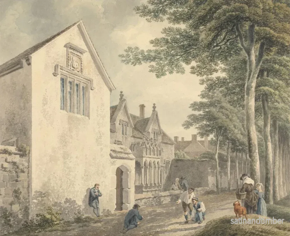 Reproduktion av målningen Hôtels-Dieu i kyrkogården vid Saint-Cuthbert-kyrkan i Wells - Michael Angelo Rooker - Bild 2