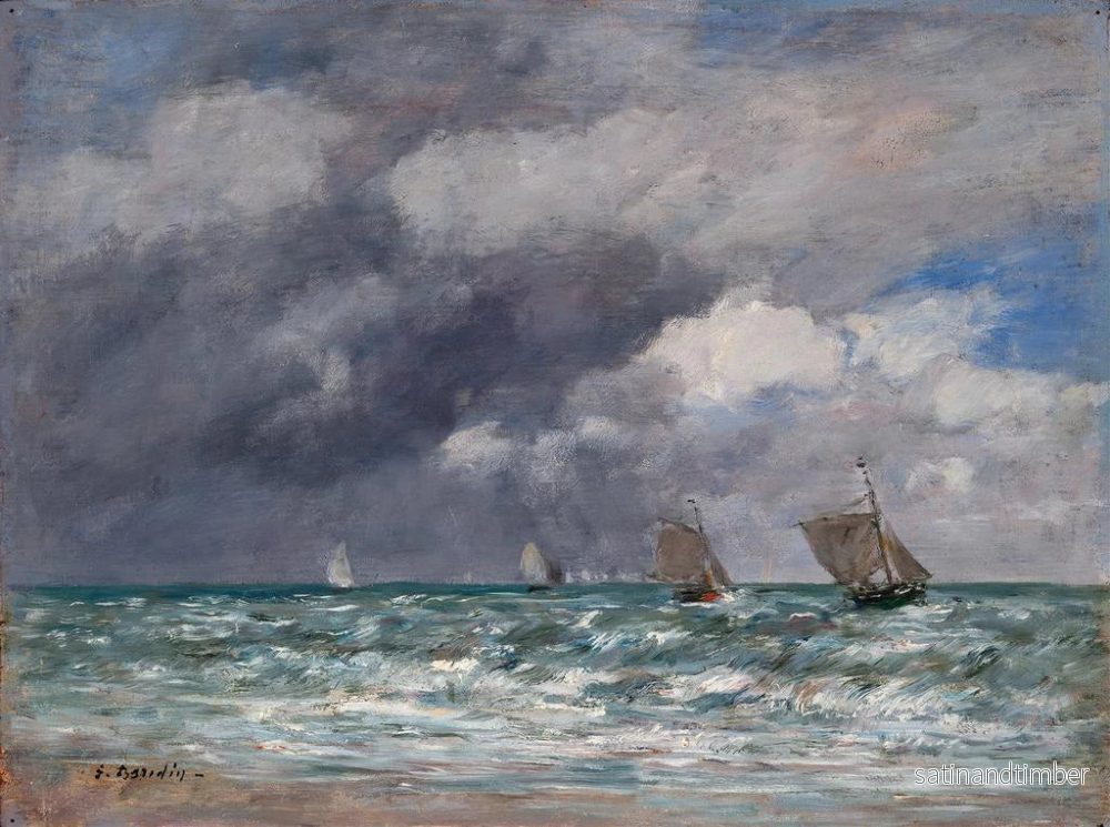 Reproduktion av målningen Båtar med segel nära Trouville - Eugène Boudin - Bild 2