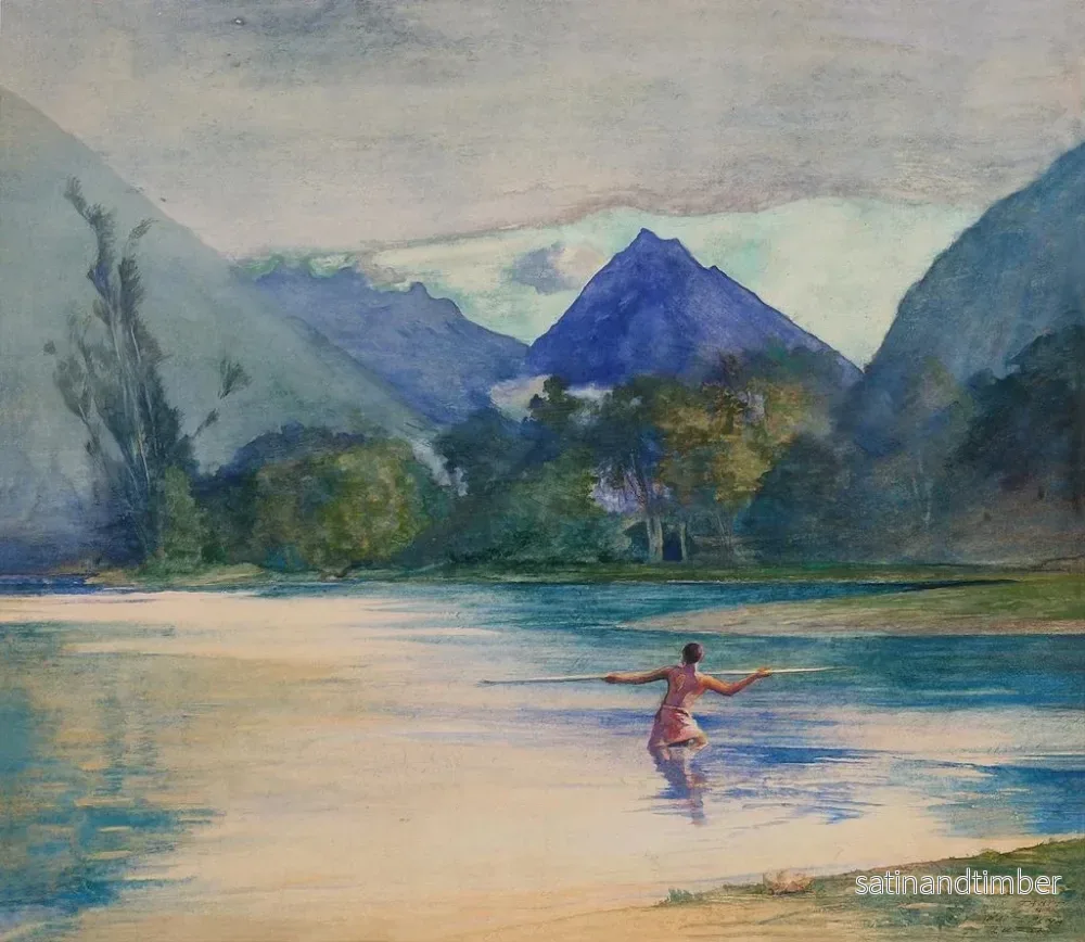 Reproduktion av målningen av Ingången till floden VaiTePiha, kockarnas förankring - John La Farge - Bild 2