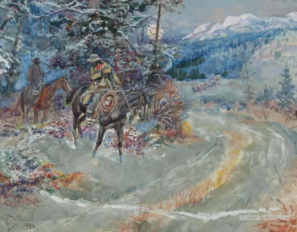 Reproduktion av målningen Oväntat avbrott - Charles Marion Russell - Bild 2