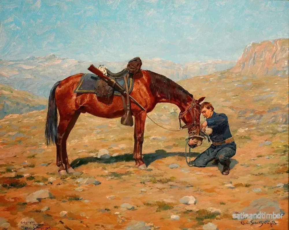 Reproduktion av målningen La Dernière Goutte - Charles Schreyvogel - Bild 2