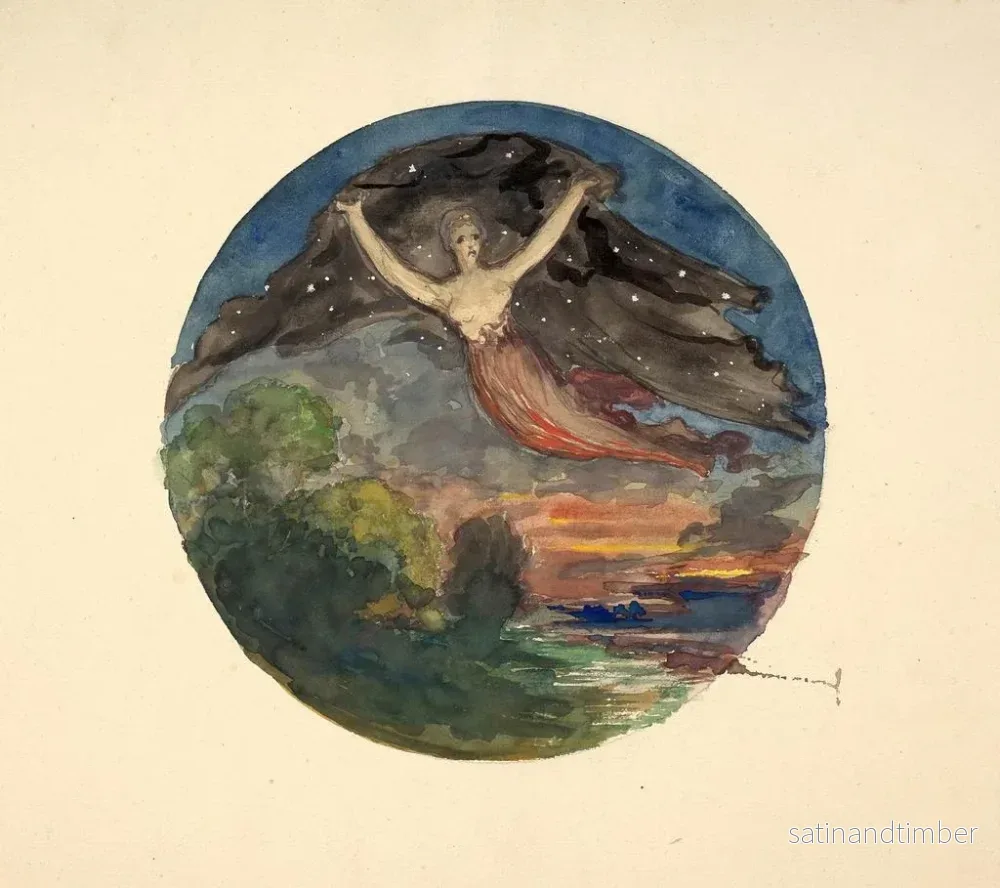 Reproduktion av målningen Allégorie de la nuit - Félix Bracquemond - Bild 2