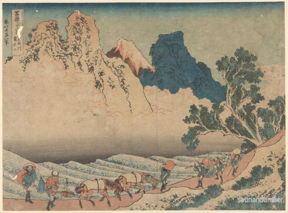 Reproduktion av målningen Fuji bakom floden Minobu - Katsushika Hokusai - Bild 2