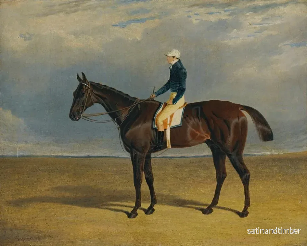 Reproduktion av målningen Margrave, en fuxfärgad travhäst med ryttaren James Robinson i Doncaster - John Frederick Herring den äldre - Bild 2