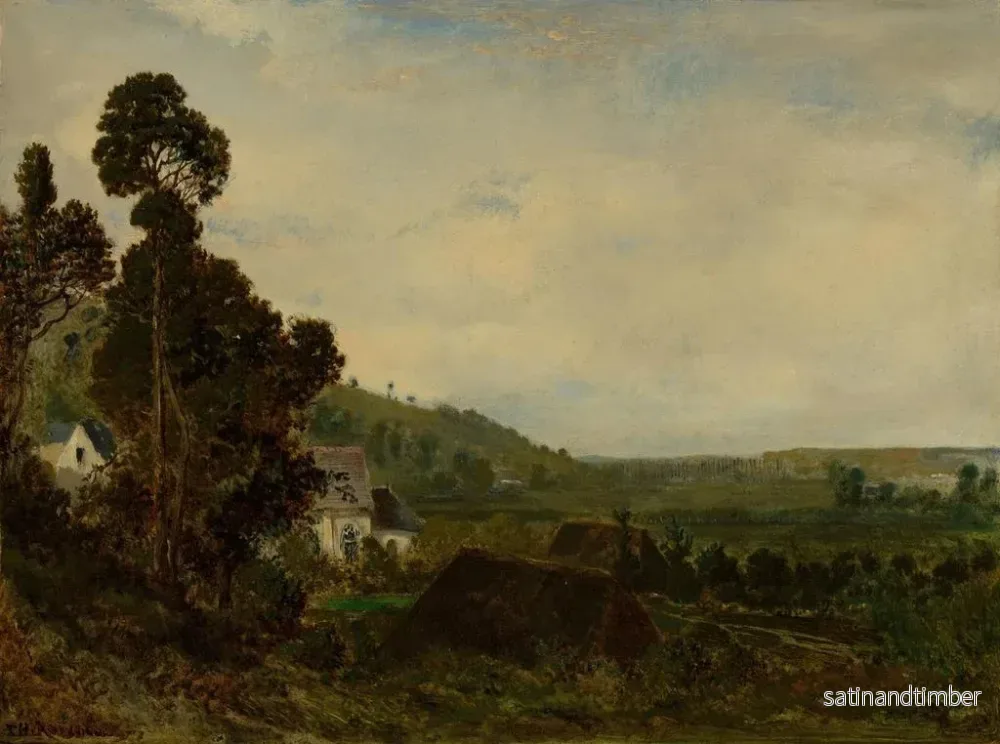 Reproduktion av målningen En gammal kapell i ett dalgång - Théodore Rousseau - Bild 2