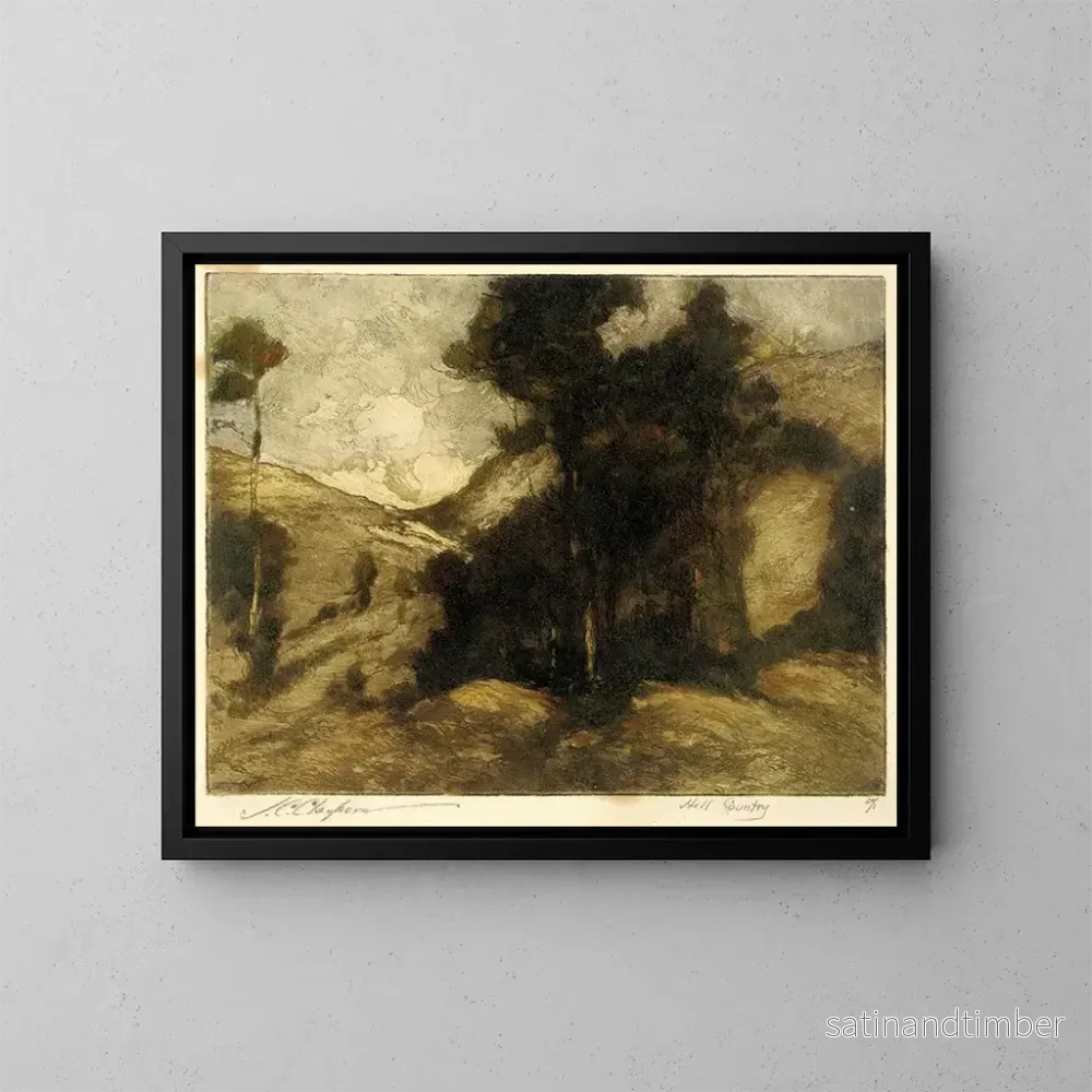 Reproduktion av målningen Pays des collines - Joseph C. Claghorn