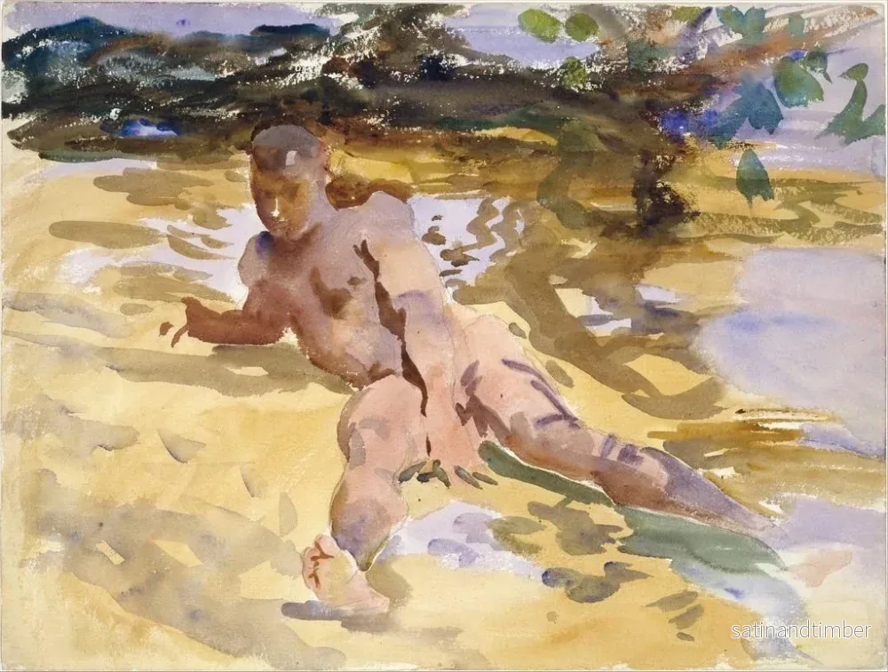 Reproduktion av målningen av en man på stranden i Florida - John Singer Sargent - Bild 2