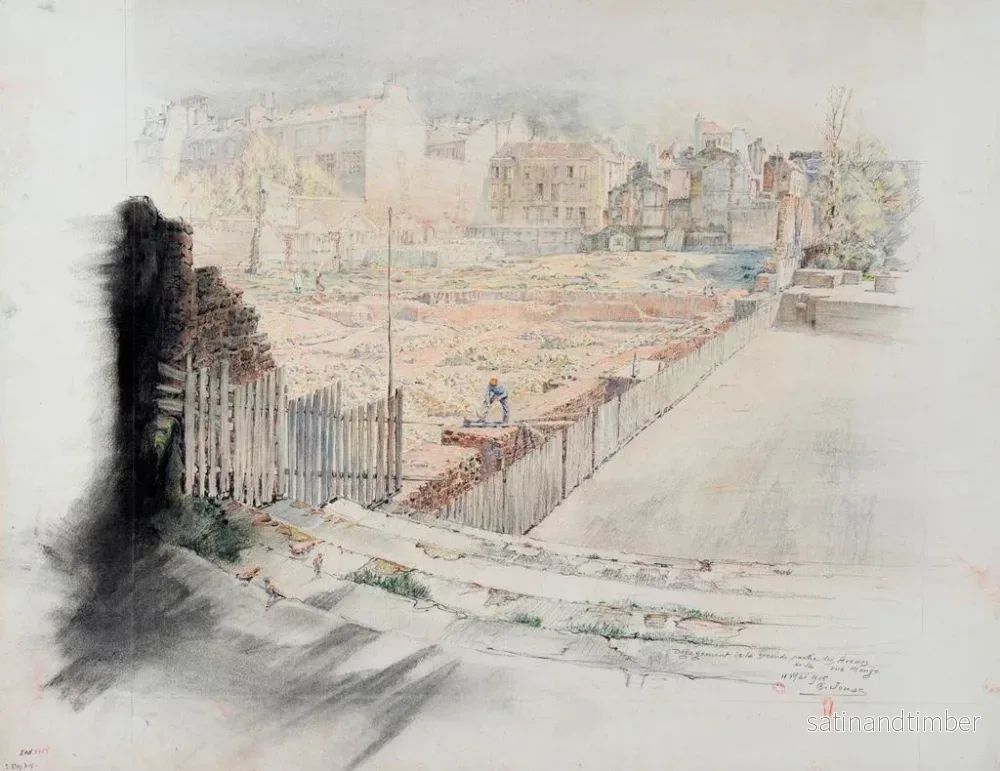 Reproduktion av målningen av Dégagement de la seconde partie des Arènes de la rue Monge - Charles Jouas - Bild 2