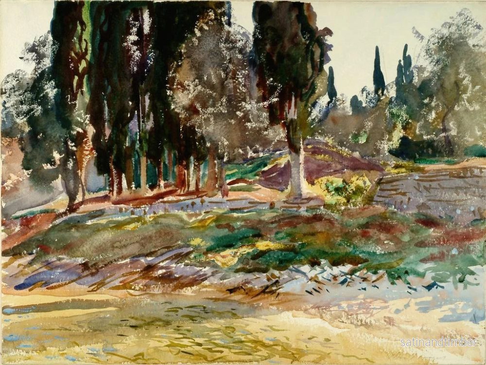 Reproduktion av målningen Cyprès vid Gardasjön i San Vigilio - John Singer Sargent - Bild 2