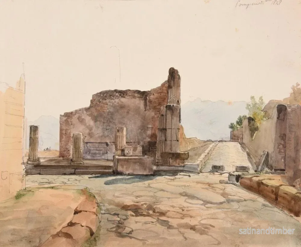 Reproduktion av målningen Rues et ruines de Pompéi - Jacques-Raymond Brascassat - Bild 2
