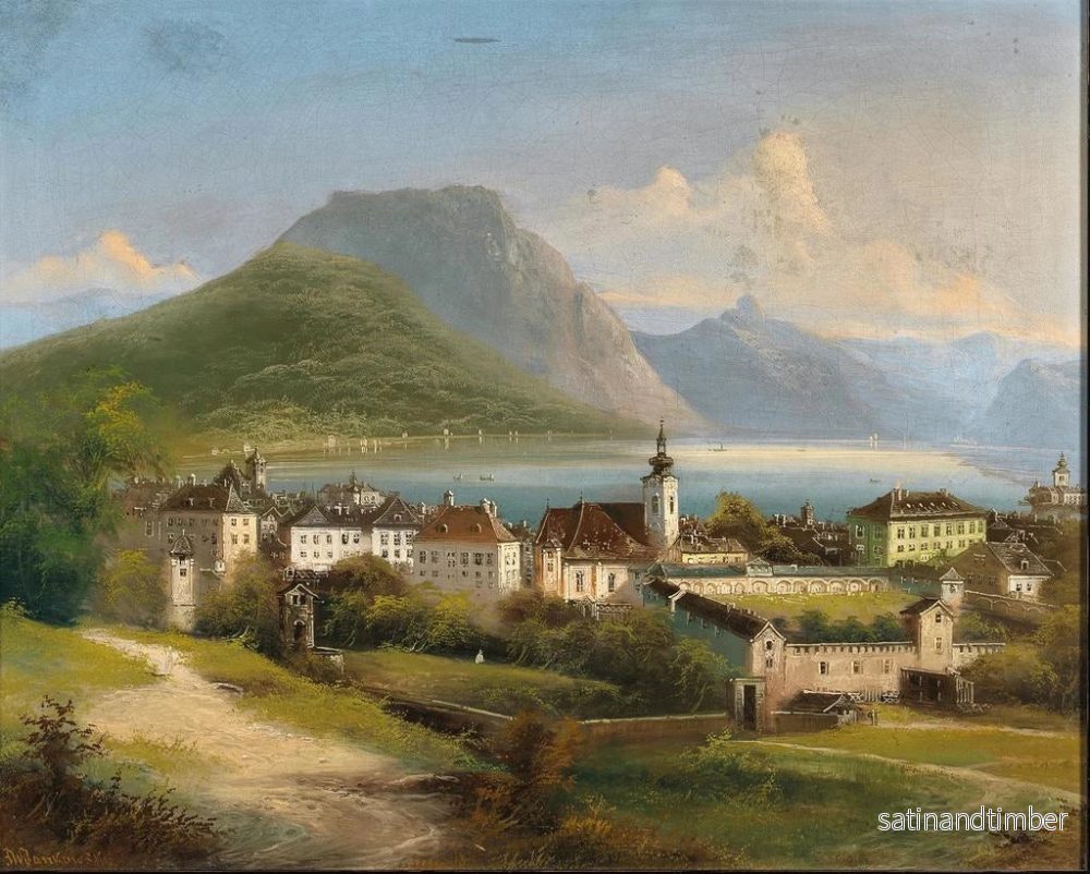 Reproduktion av målningen Vue de Gmunden sur le lac Traunsee - Johann Wilhelm Jankowsky - Bild 2