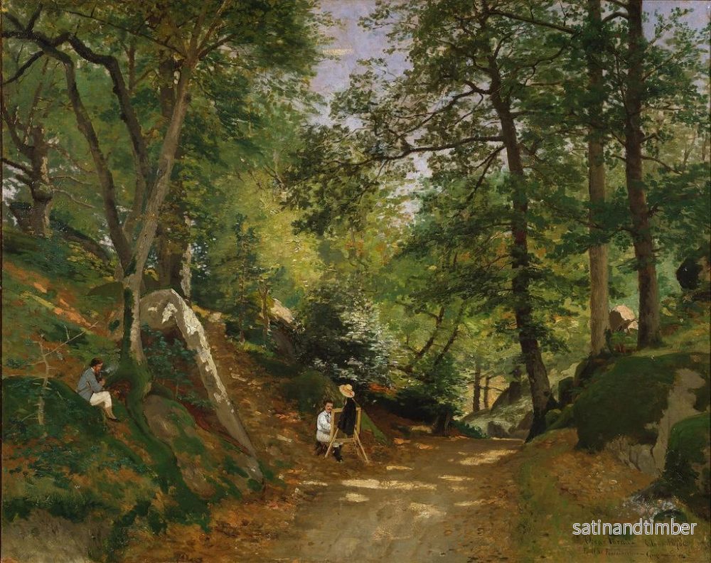 Reproduktion av målningen Landskapsmålning sommar nära Fontainebleau - Oscar Trn - Bild 2