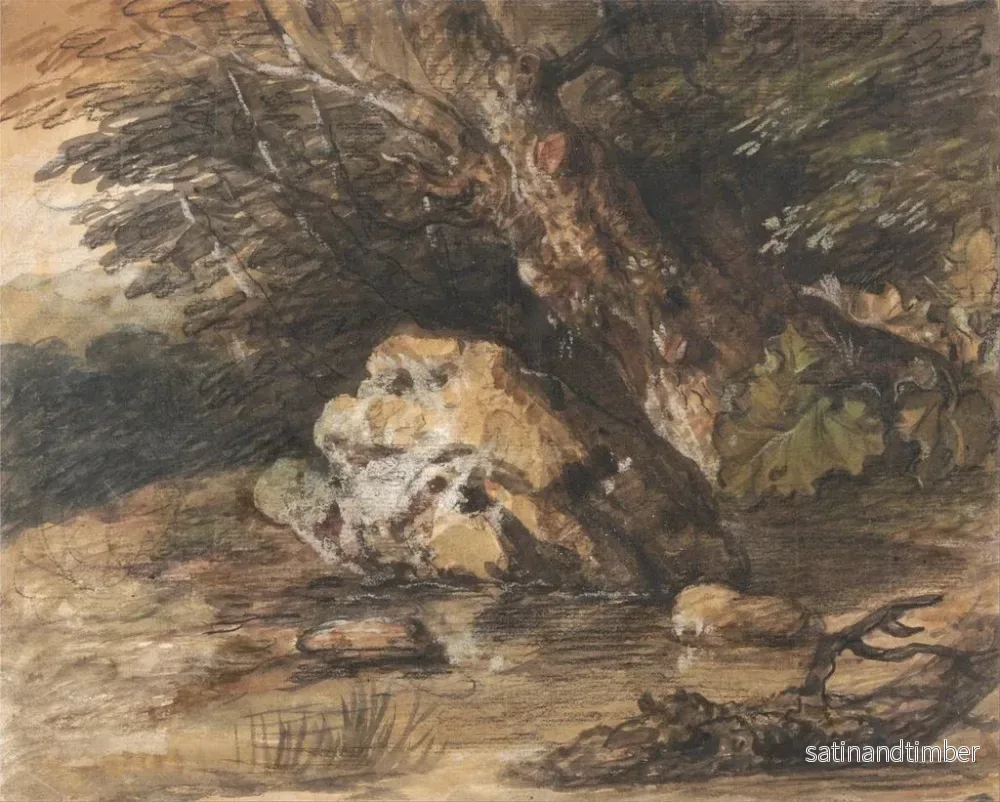 Reproduktion av målningen En skogssjö med stenar och växter - Thomas Gainsborough - Bild 2