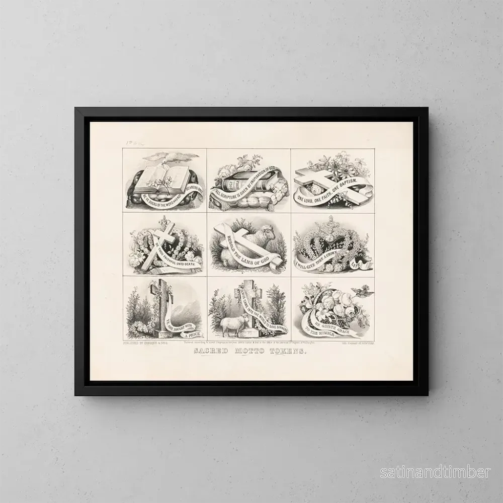 Reproduktion av målningen Jetons de devise sacrée – Currier & Ives Reproduktion av målningen Jetons de devise sacrée – Currier & Ives