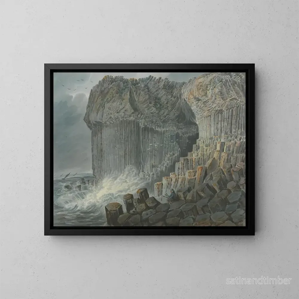 Reproduktion av målningen La grotte de Fingal, Staffa - George Cuitt l'Ancien