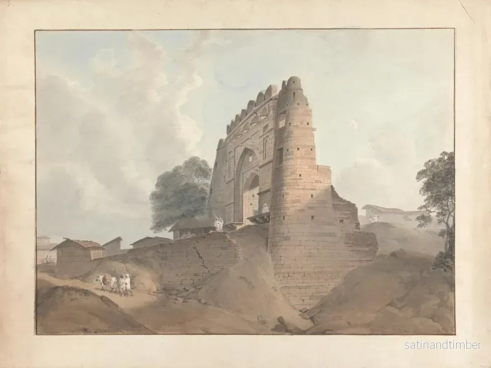 Reproduktion av målningen Porte de l'ancien fort à Bénarès - Samuel Davis - Bild 2