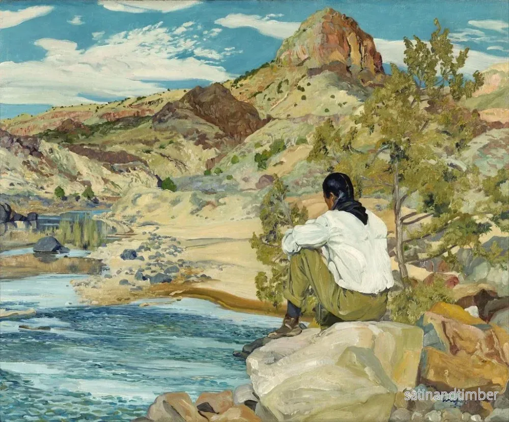 Reproduktion av målningen Sur le Rio Grande - Walter Ufer - Bild 2