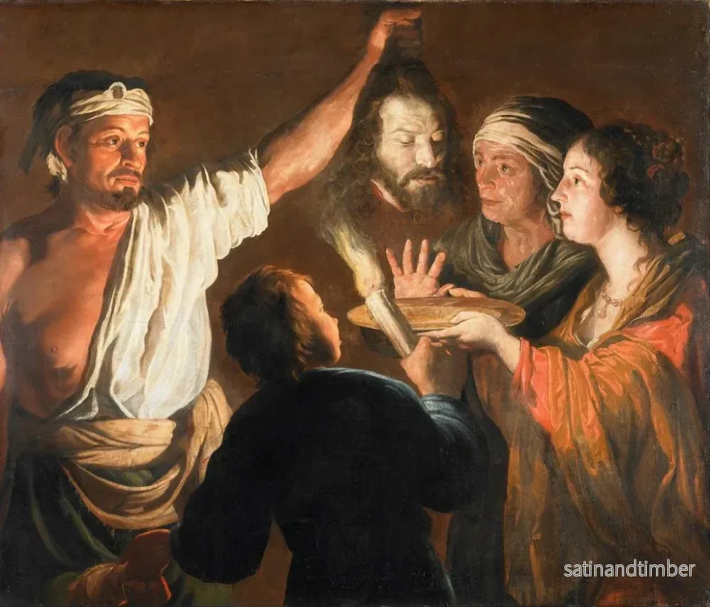 Reproduktion av målningen L'Exécuteur med huvudet av Jean-Baptiste - William Dobson - Bild 2
