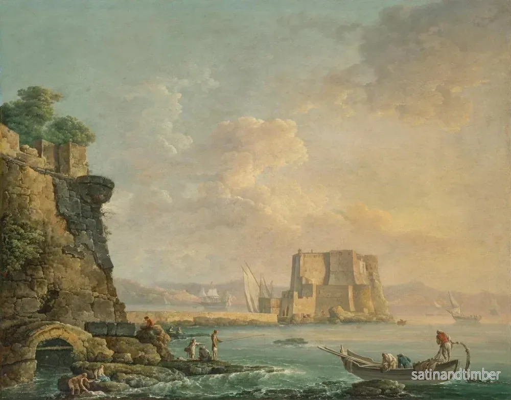 Reproduktion av målningen Naples med Castel dell'Ovo - Carlo Bonavia - Bild 2
