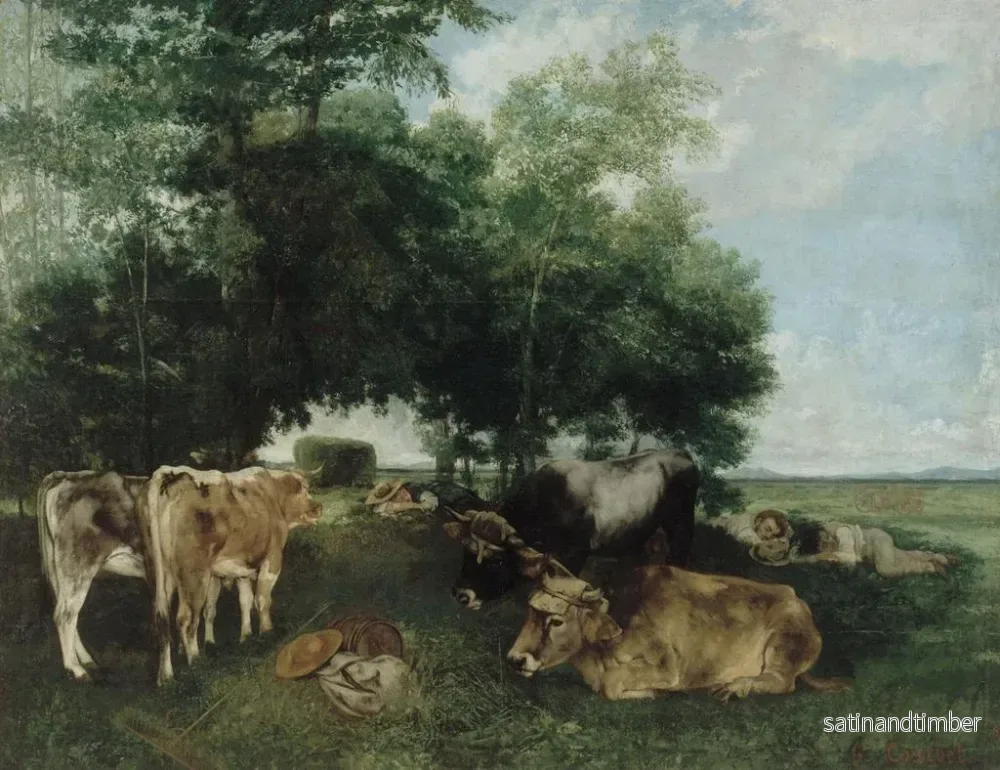 Reproduktion av målningen La Sieste pendant la saison des foins - Gustave Courbet - Bild 2