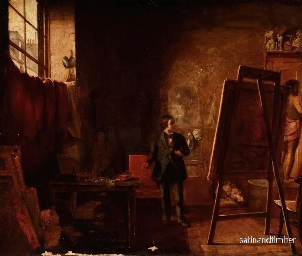 Reproduktion av målningen L'Atelier de l'artiste - Richard Caton Woodville - Bild 2