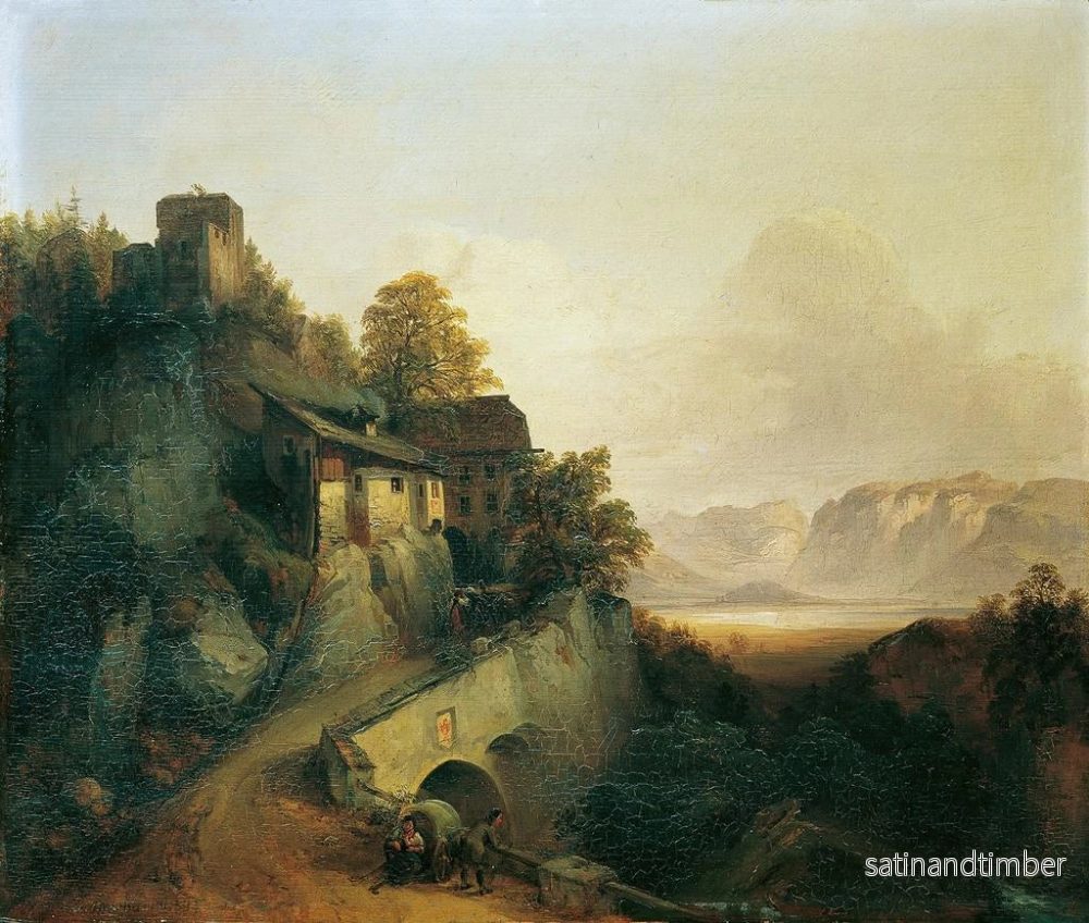 Reproduktion av målningen av bergsväg i Tyrol - Franz Barbarini - Bild 2