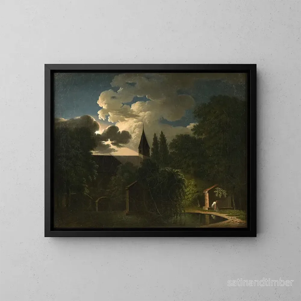 Reproduktion av målningen Le tombeau de Werther. Effet de nuit - Jean-Baptiste Deperthes