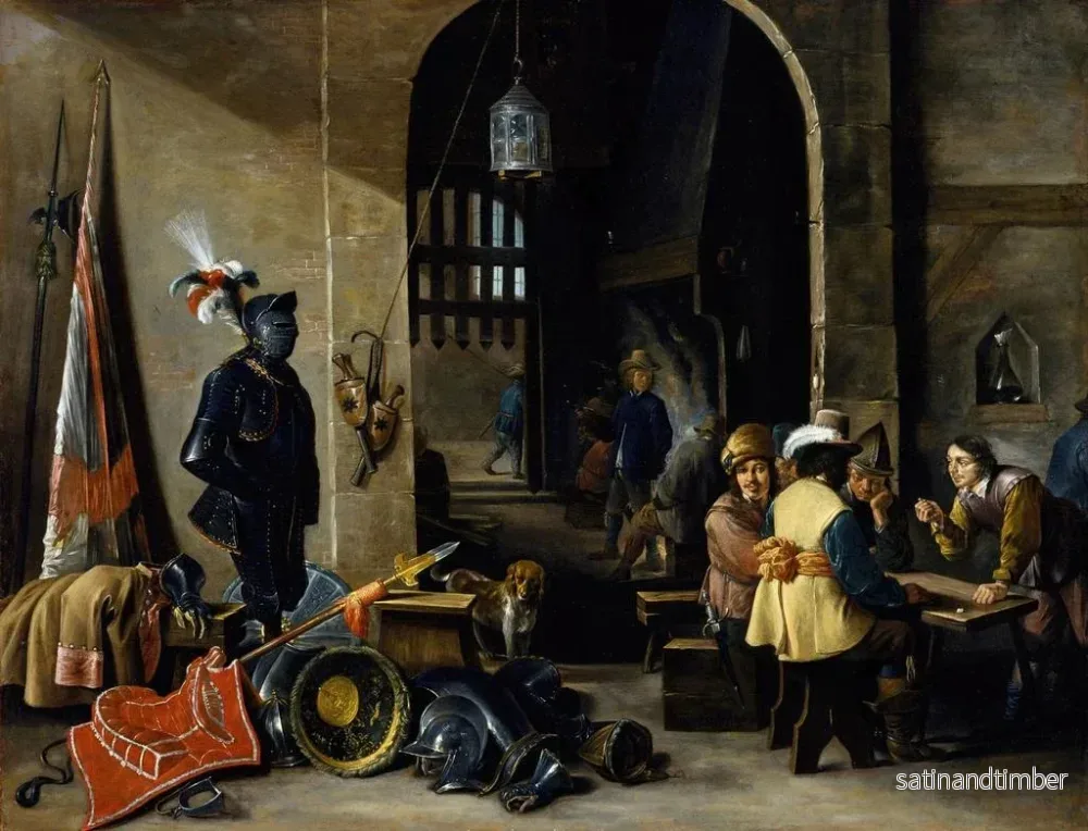 Reproduktion av målningen av soldater som spelar tärning - David Teniers den yngre - Bild 2
