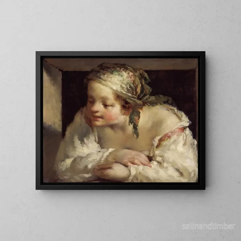 Reproduktion av målningen Ung kvinna - Jean-François Millet