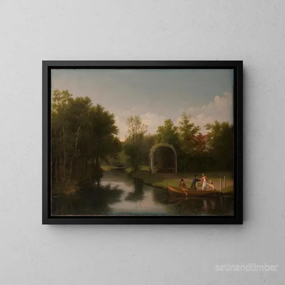 Reproduktion av målningen av viloplats i Sanderumgårds herrgårdspark - Christoffer Wilhelm Eckersberg