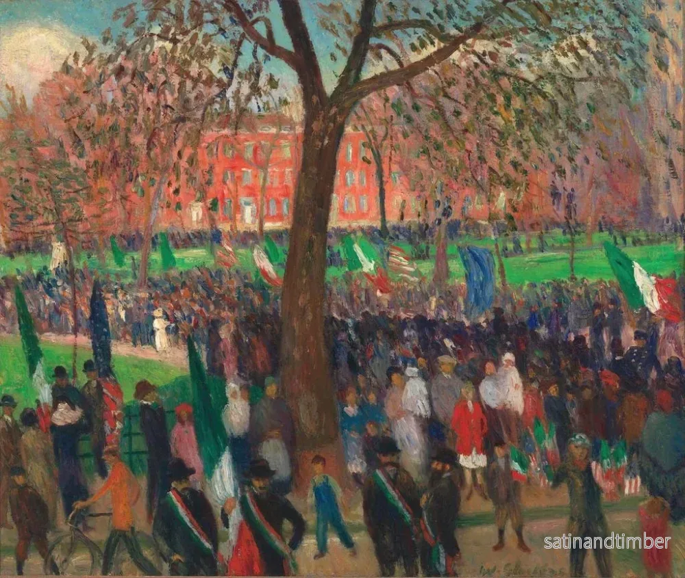 Reproduktion av målningen Parade à Washington Square - William James Glackens - Bild 2