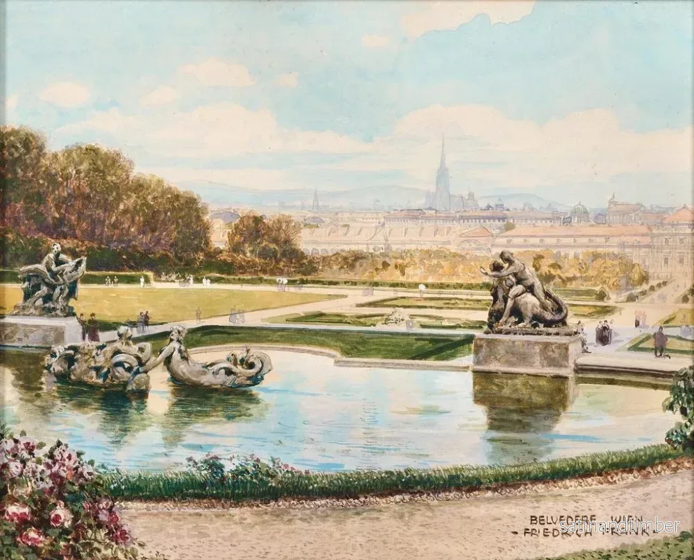 Reproduktion av målningen Vue du Belvédère sur Vienne - Friedrich Frank - Bild 2
