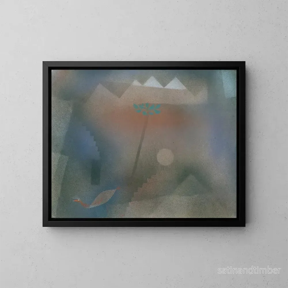 Reproduktion av målningen Fågel som flyr bort - Paul Klee